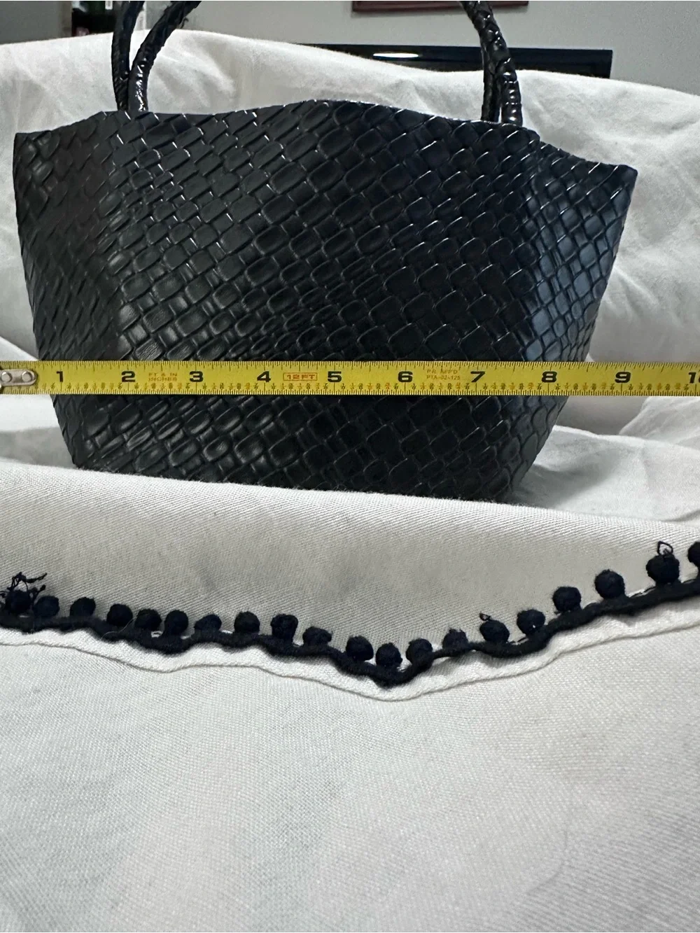 Black Woven Mini Tote Bag - Classic Women's Handbag NWOT